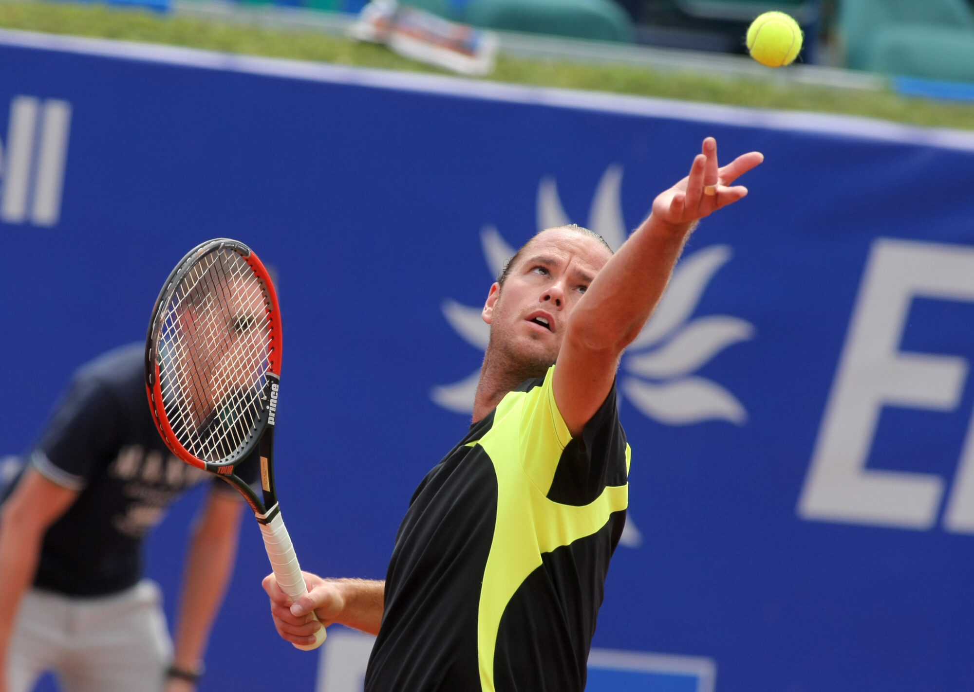 tennis player serving