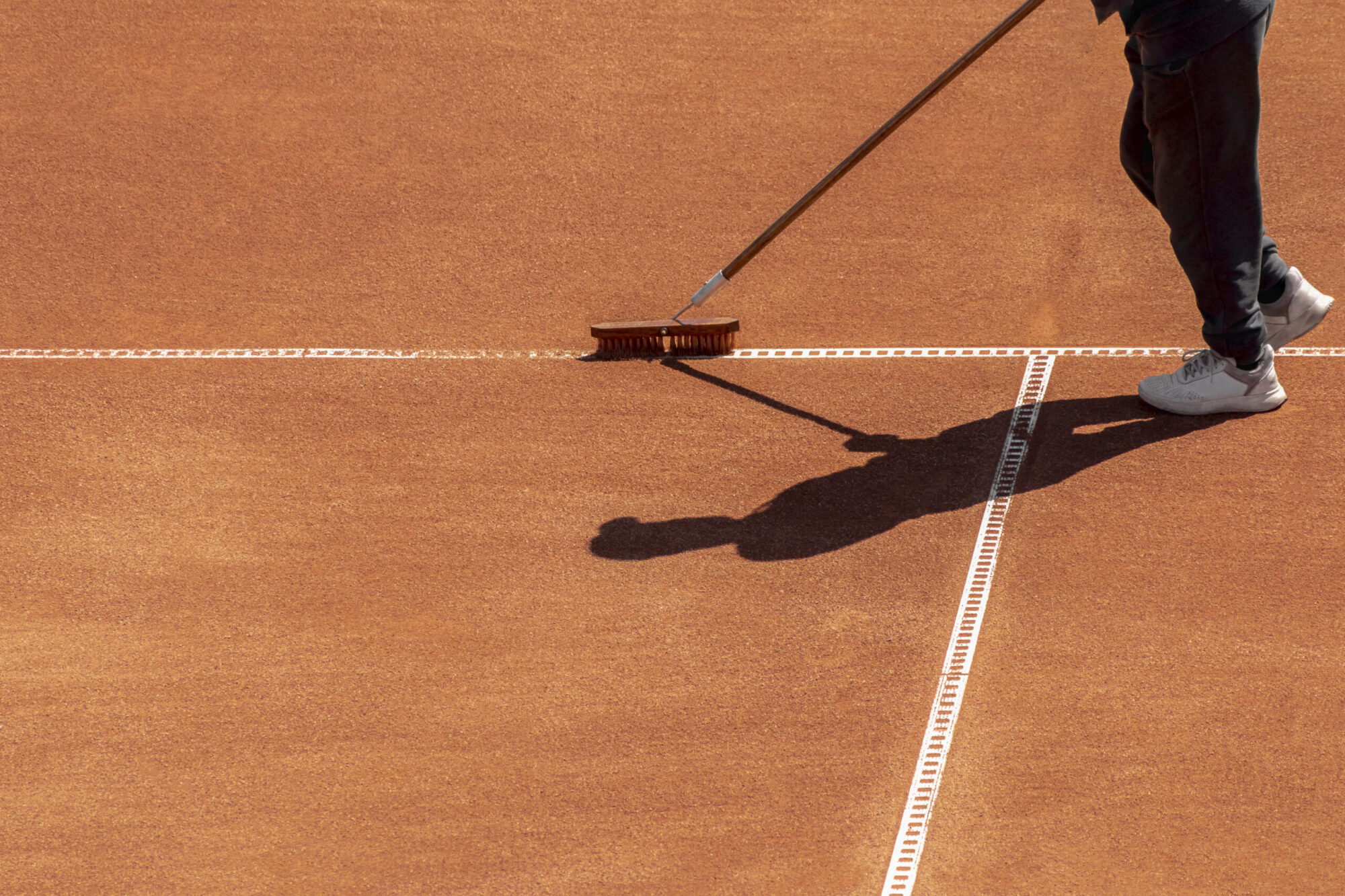 Clay tennis court brush