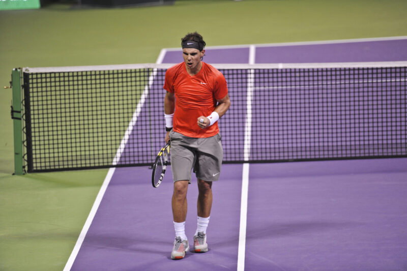 Pumped up tennis player (rafael nadal)