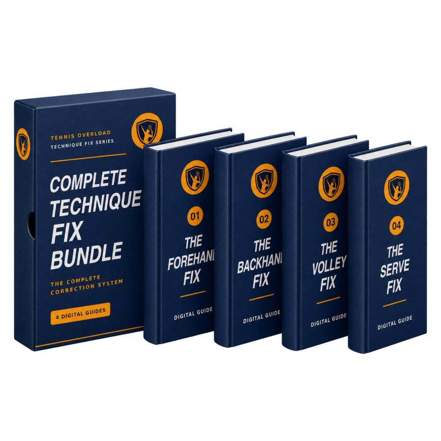 Complete Tennis Technique Fix Bundle with forehand, backhand, volley and serve digital guides